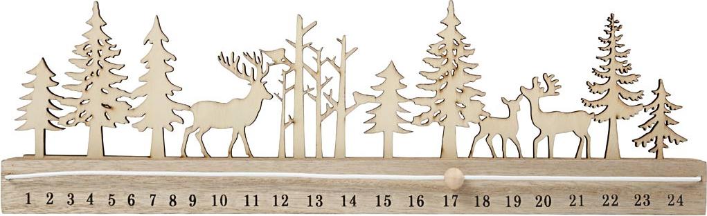 Creativ Company Drevený adventný kalendár 40x3,6x12 cm