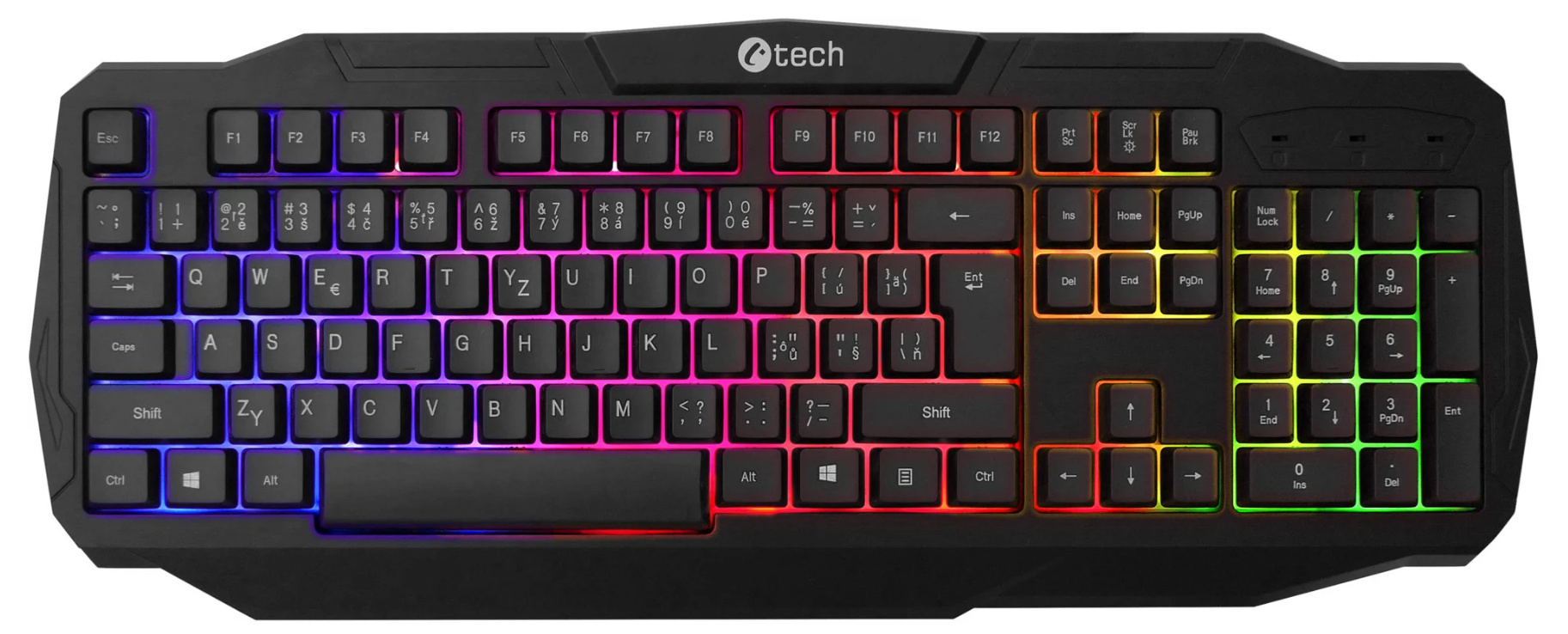 C-TECH Arcus GKB-15/Kabelloses USB/CZ-SK Layout/Schwarz