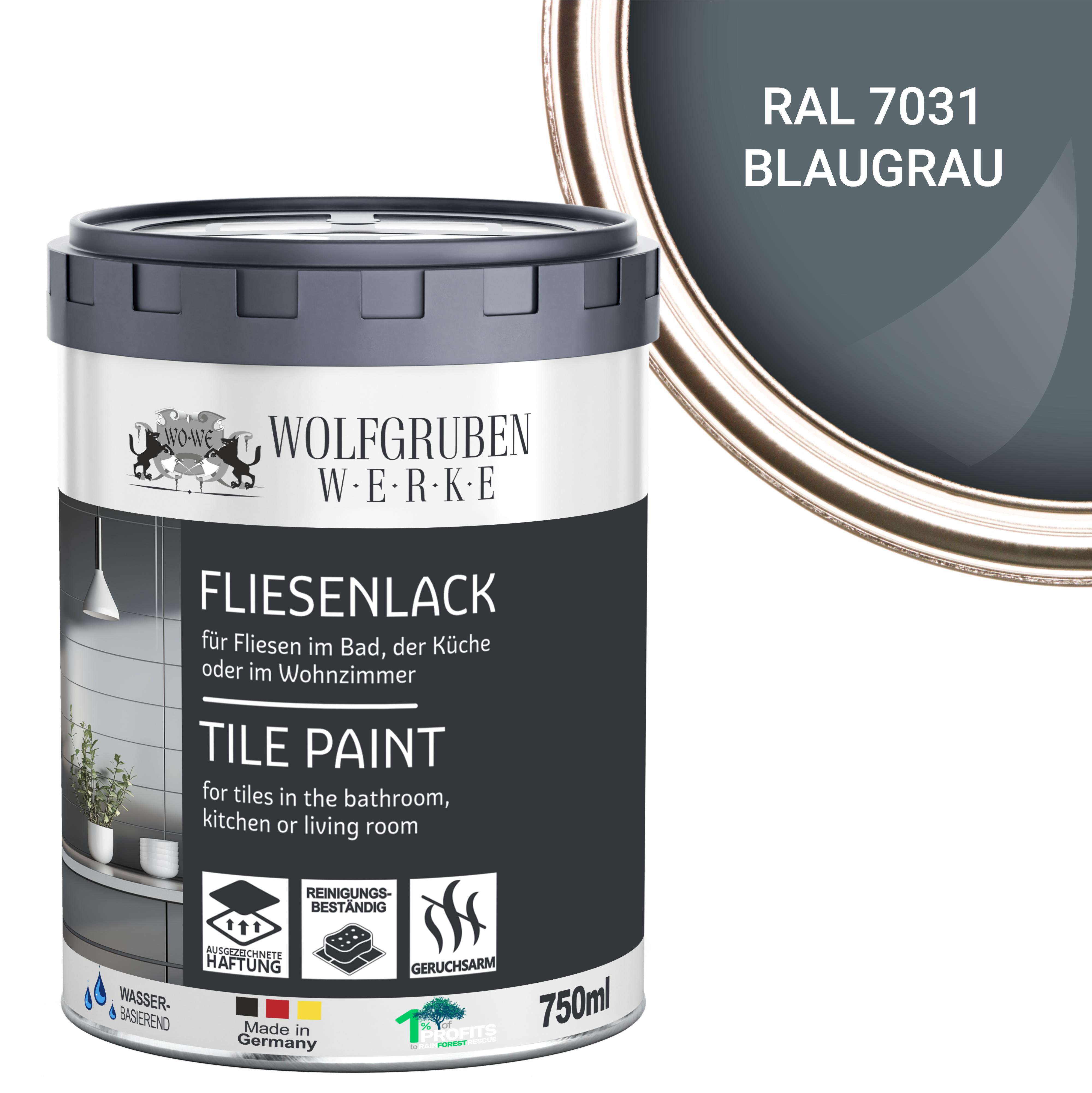 Fliesenlack Fliesenfarbe Wandfliesen WO-WE W713 Blaugrau ähnl. RAL 7031 - 1L