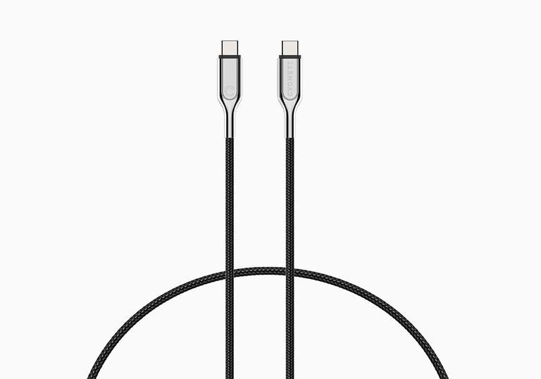 Cygnett USB-C - USB-C USB kábel USB 2.0 1 m USB C čierny, nerezová oceľ