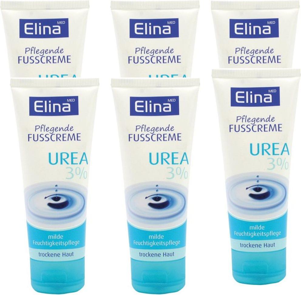 6x75 ml Elina Urea 3% Fusscreme sensitive in Tube