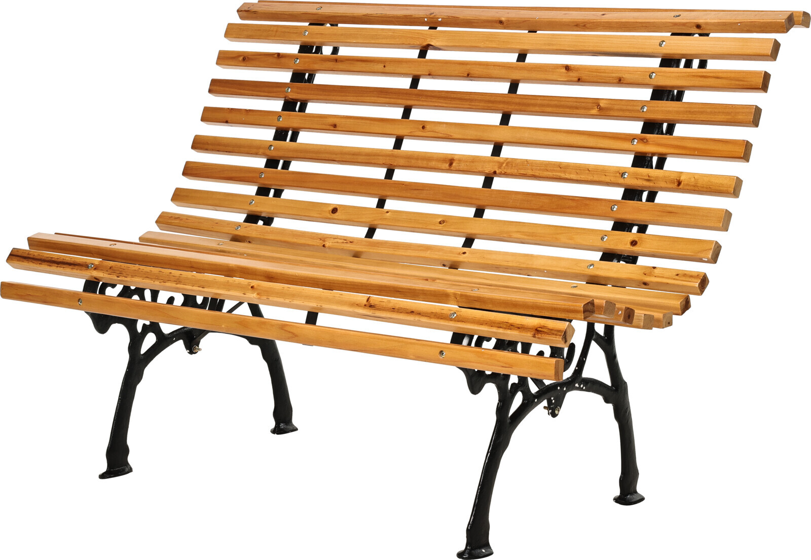 Koopman Gartenbank Sitzbank Parkbank 117x61x77cm Metall Holz Bank 2-Sitzer Garten Möbel Y080