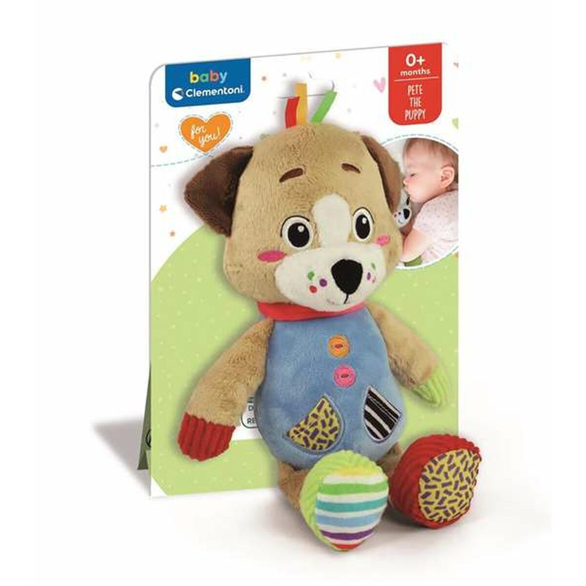 Clementoni - Plüschtier Hund - Babyspielzeug - Kuschelig - Multisensorisch 17905