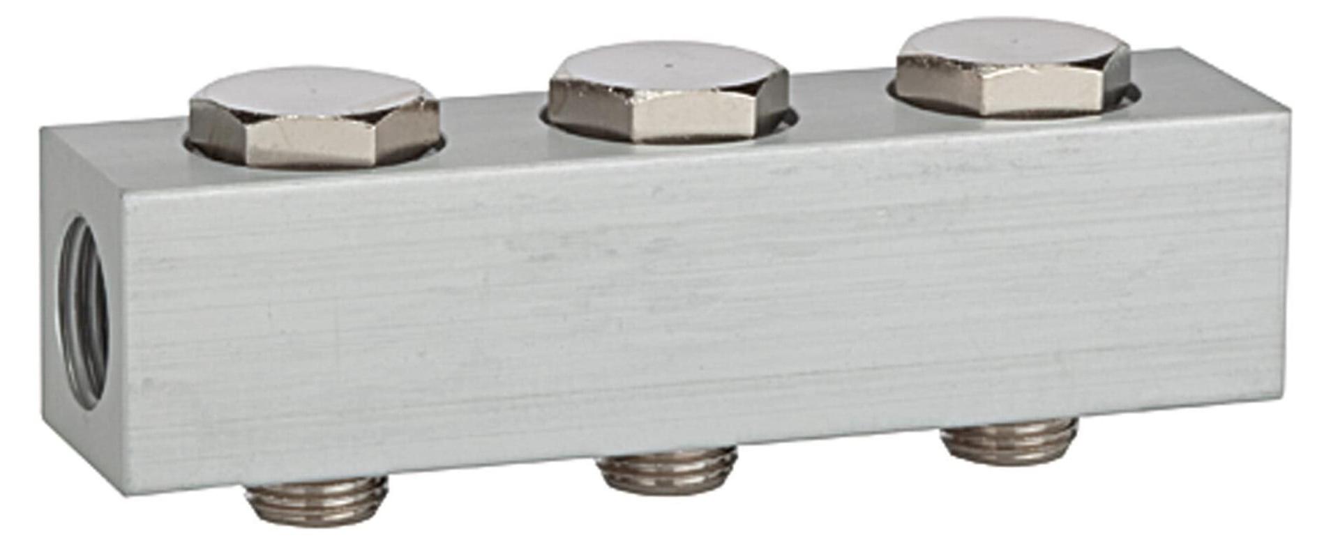Riegler Versorgungsleiste für Wegeventile, mit 3 Ventilpositionen, G 1/4 519.03-14