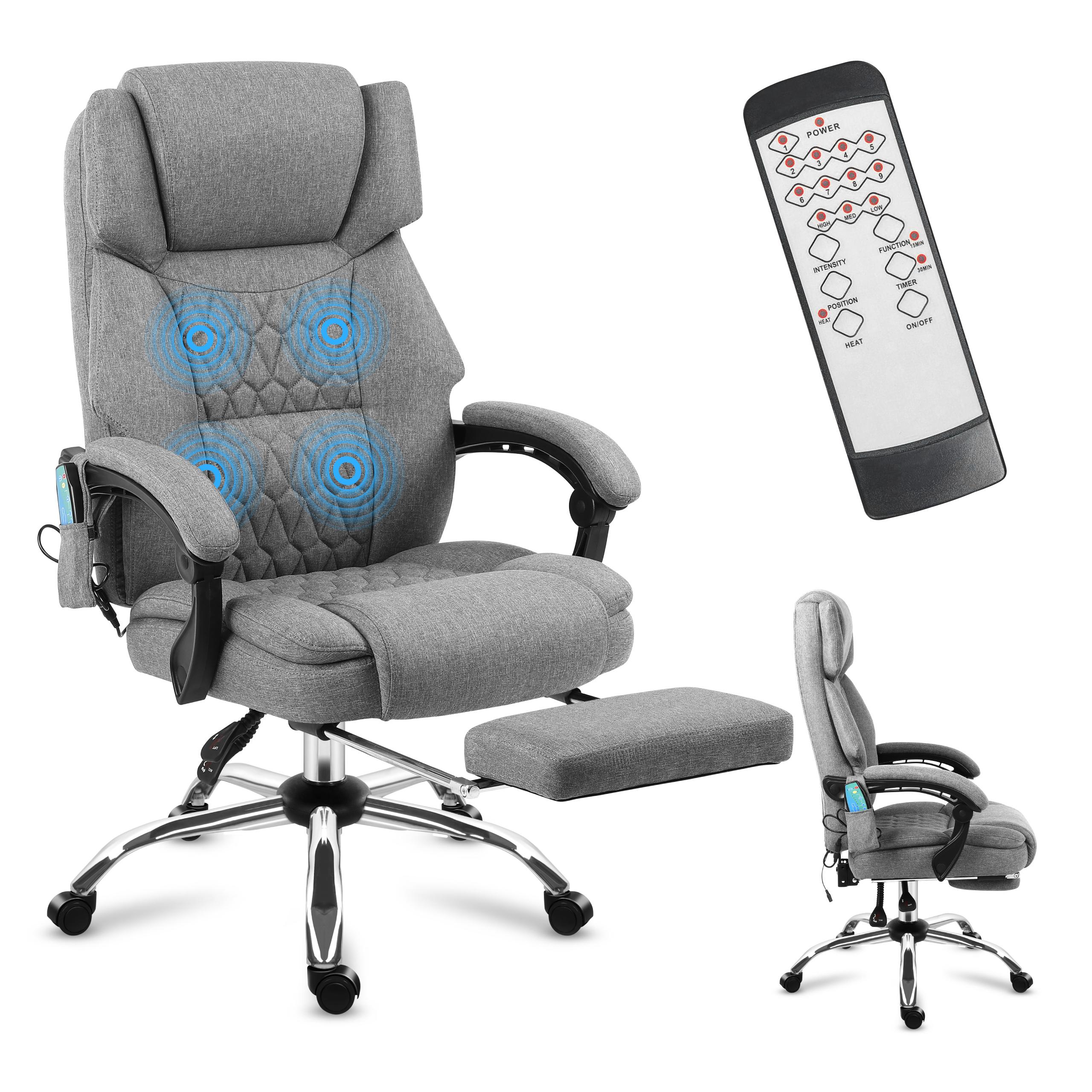 Mark Adler Boss 6.0 | kancelárske kreslo masážne kreslo ergonomické manažérske kreslo | masážna funkcia | opierka nôh | vyhrievacia funkcia | otočné | látka | sivá