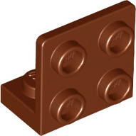 LEGO uholník: 25 konzol 1x2/2x2, 90°, cervenohnedá