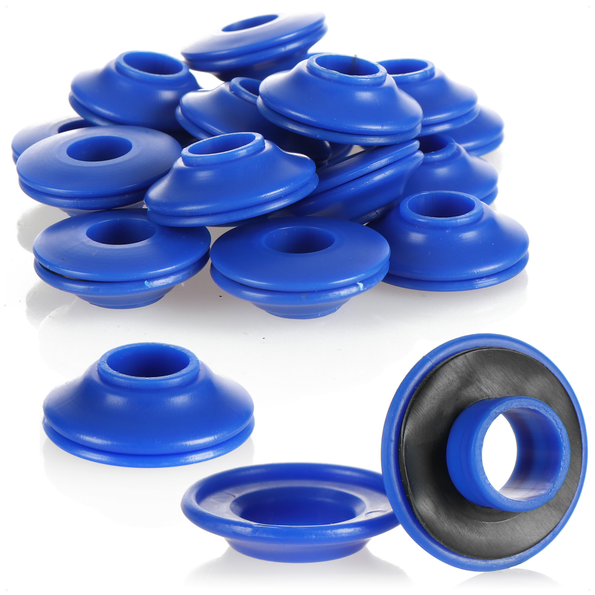 COM-FOUR® 20x Ösen für Planen - Set Kunststoffösen für Stoffe, Abdeckplanen, Zelte und Sonnensegel - selbstdichtende Planenösen - 10mm CF15377