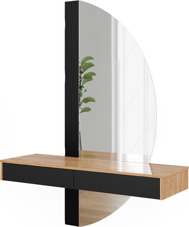 Vicco coiffeuse Melisa, 120 cm avec 2 tiroirs, Chêne/Noir