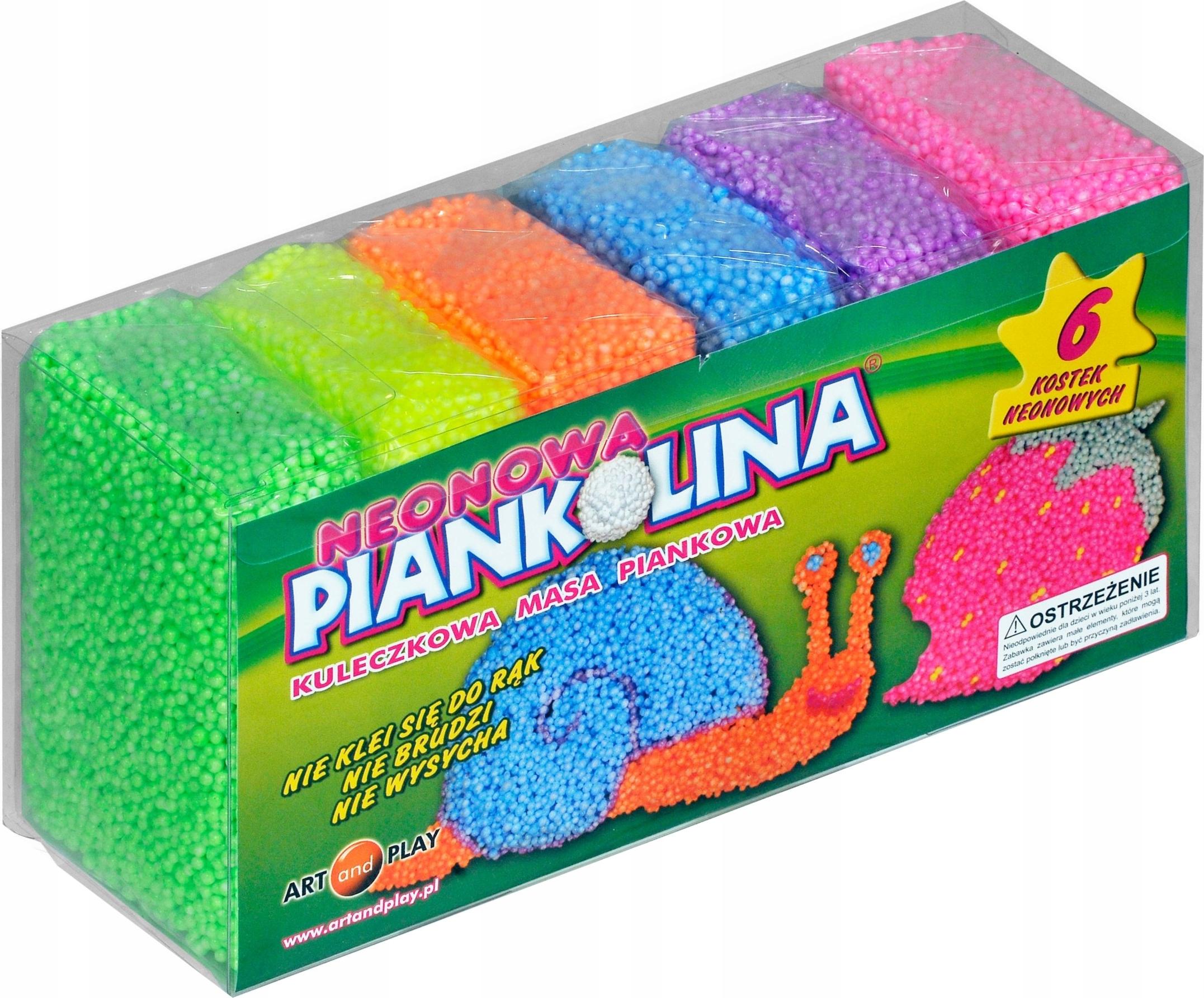 Art. and Play Knete - Piankolina - 6 Neonfarben