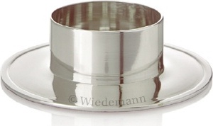 HECK Kirchenbedarf Kerzenhalter Durchmesser 100 mm Aluminium Silber poliert für Altarkerzen, Anlasskerzen, Taufkerzen, Kommunionkerze, Hochzeitskerze HK12530.01