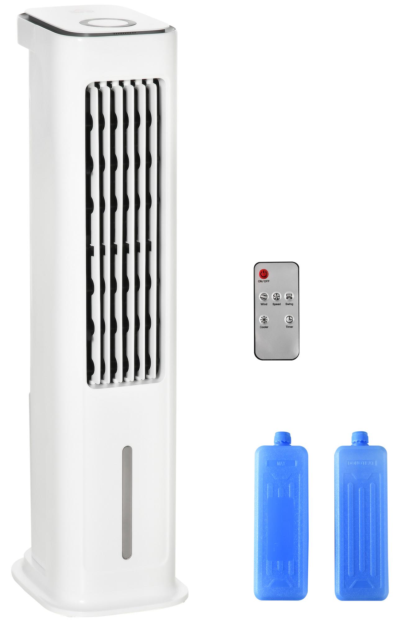 HOMCOM 2 in 1 Luftkühler mit Wasserkühlung 5L Wassertank, 12h Timer 824-042V90