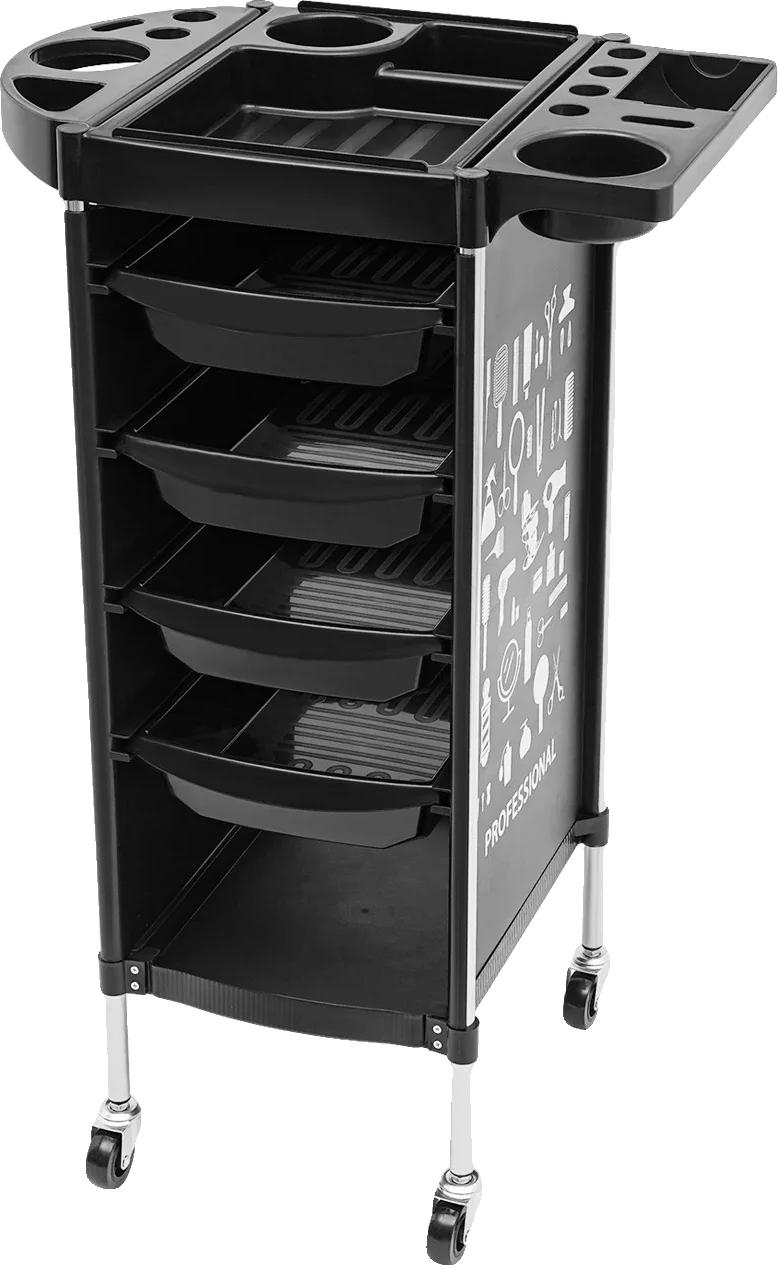 Obývačkový vozík, veľkorysý úložný priestor, ľahká mobilita, čierny