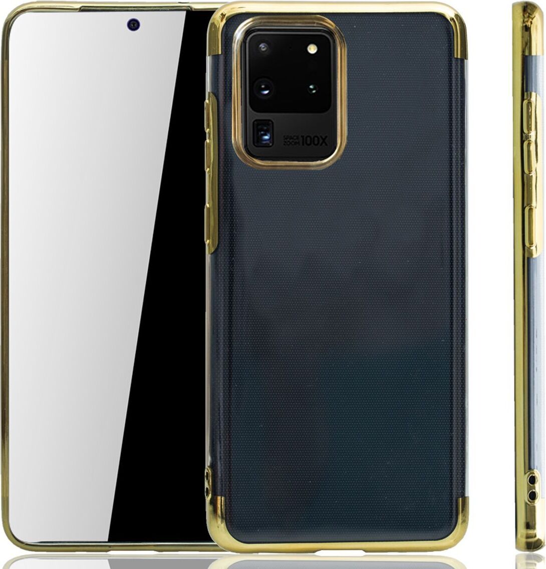Kryt na mobilný telefón pre Samsung Galaxy S20 Ultra Gold - číry - TPU silikónové puzdro Zadný kryt Ochranný kryt v transparentnej zlatej farbe