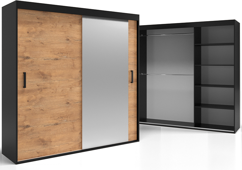 o-sofa Spiegel Garderobe 180 cm Einlegeböden Stangen Denver VSZ38