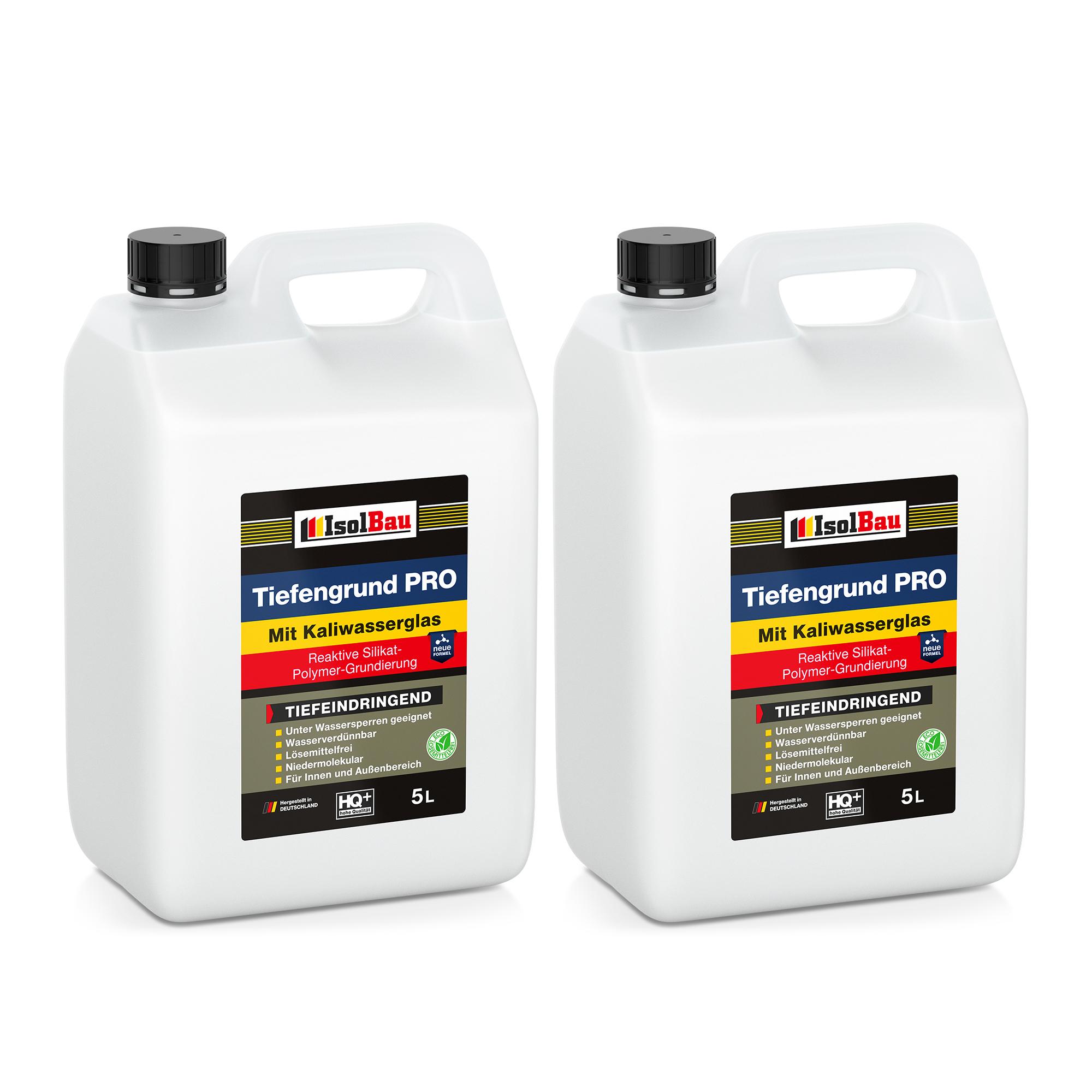 Isolbau Tiefengrund PRO Grundierlösung - 10 L Reaktive Silikat-Polymer-Grundierung für professionelle Grundierung Innen & Außen
