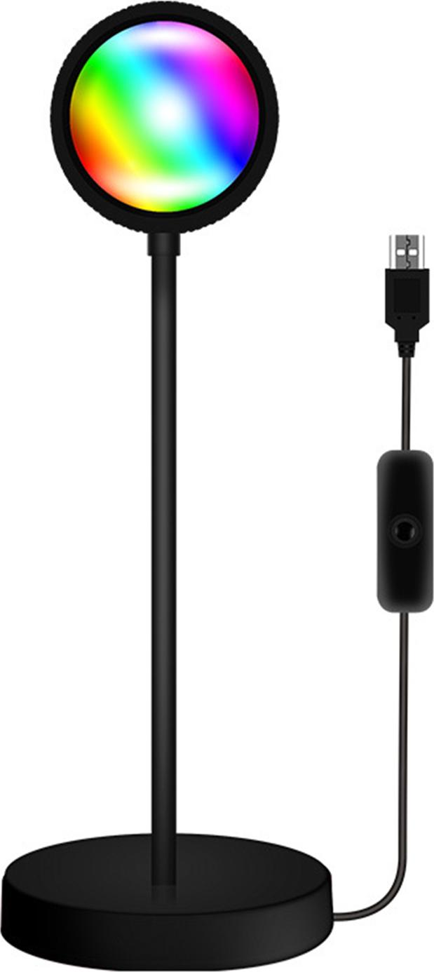 RGB Sunset Atmospheres Lamp 360�� Nastaviteľné projekčné svetlo západu slnka USB Romantické LED nočné svetlo s diaľkovým ovládačom pre selfie/obývaciu izbu/tématickú párty dekoráciu spálne