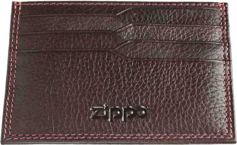 Zippo Leder Kartenetui Dunkelbraun mit Logo