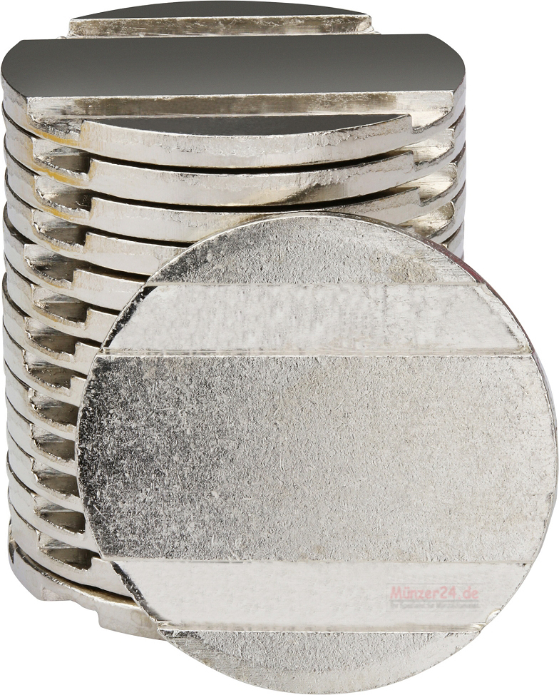 Münzer24 vernickelte Profil Wertmarken für KDK Münzzeitgeber, 25mm Durchmesser, Wertmünze passend für viele Münzzeitgeber von der Firma KDK Dornscheidt, NZR und Beckmann, VE=50