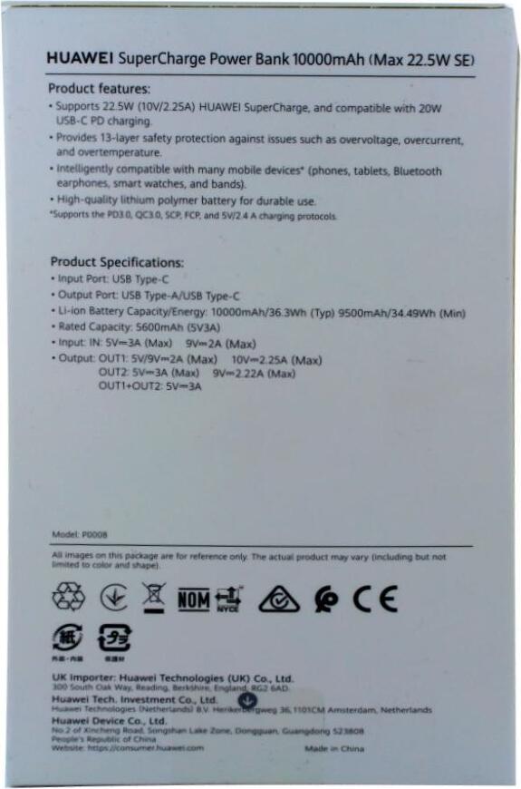 Huawei Powerbank SuperCharge USB-C 10000mAh