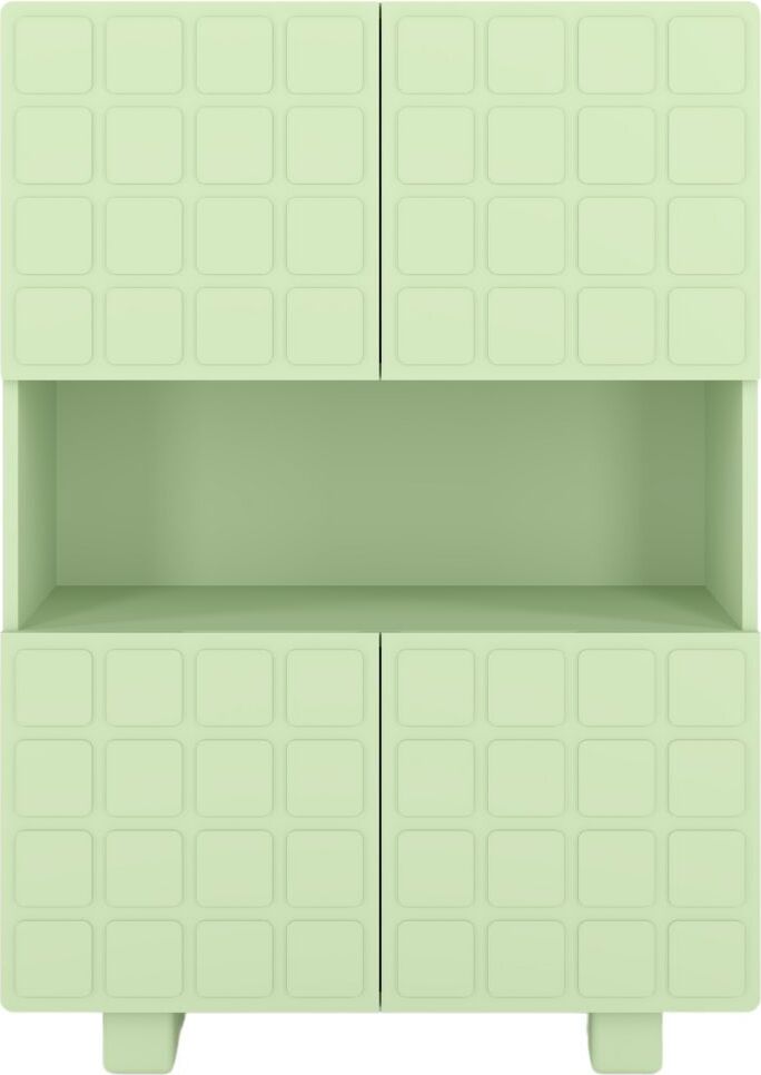 Skandica CUBO HIGH Kommode 3D mit dekoriert Front / 4 Türen / 85 x 120 cm / Grün