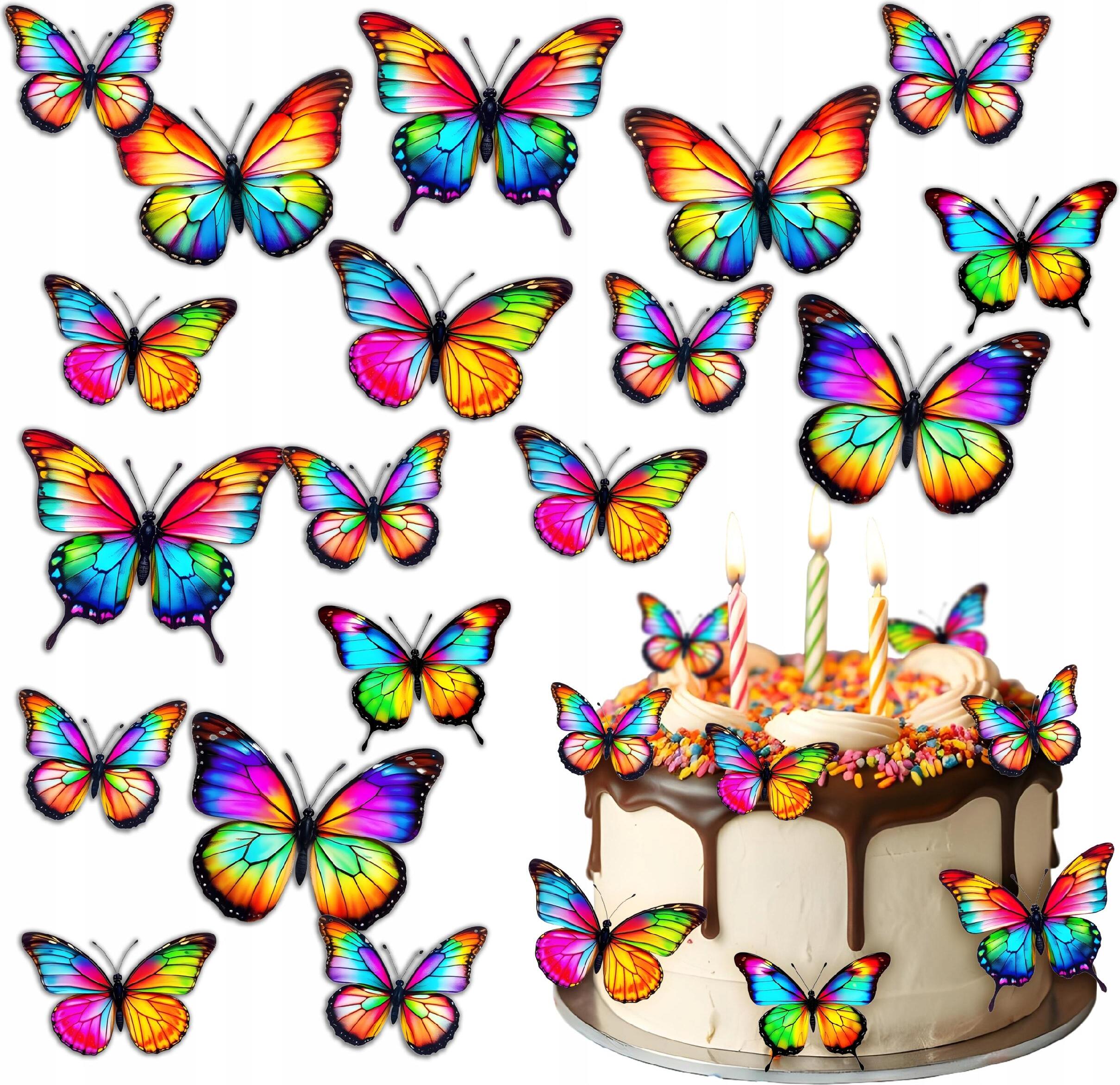 72 Schmetterlings-Kuchen-Deckel – Bunt, Je 2-3 Cm – Essbare Deko Für Torten, Cupcakes, Hochzeiten & Geburtstage