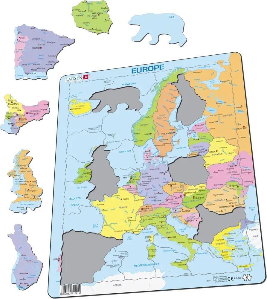 Larsen Puzzlespiel Politisches Europa Maxi