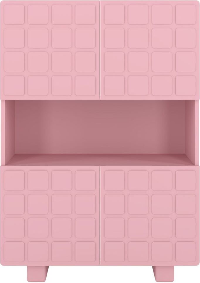Skandica CUBO HIGH Kommode 3D mit dekoriert Front / 4 Türen / 85 x 120 cm / Rosa