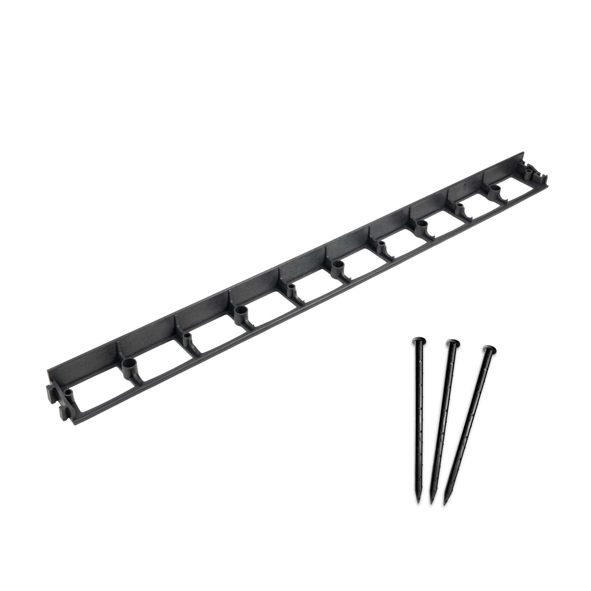 bepco Rasenkante - Pflasterkante 10er Set (LxH: 10m x 4,5cm) - Flexible & robuste Abgrenzung für Rasen, Beet,Pflaster, mit Kunststoff-Erdanker EB-45-NK