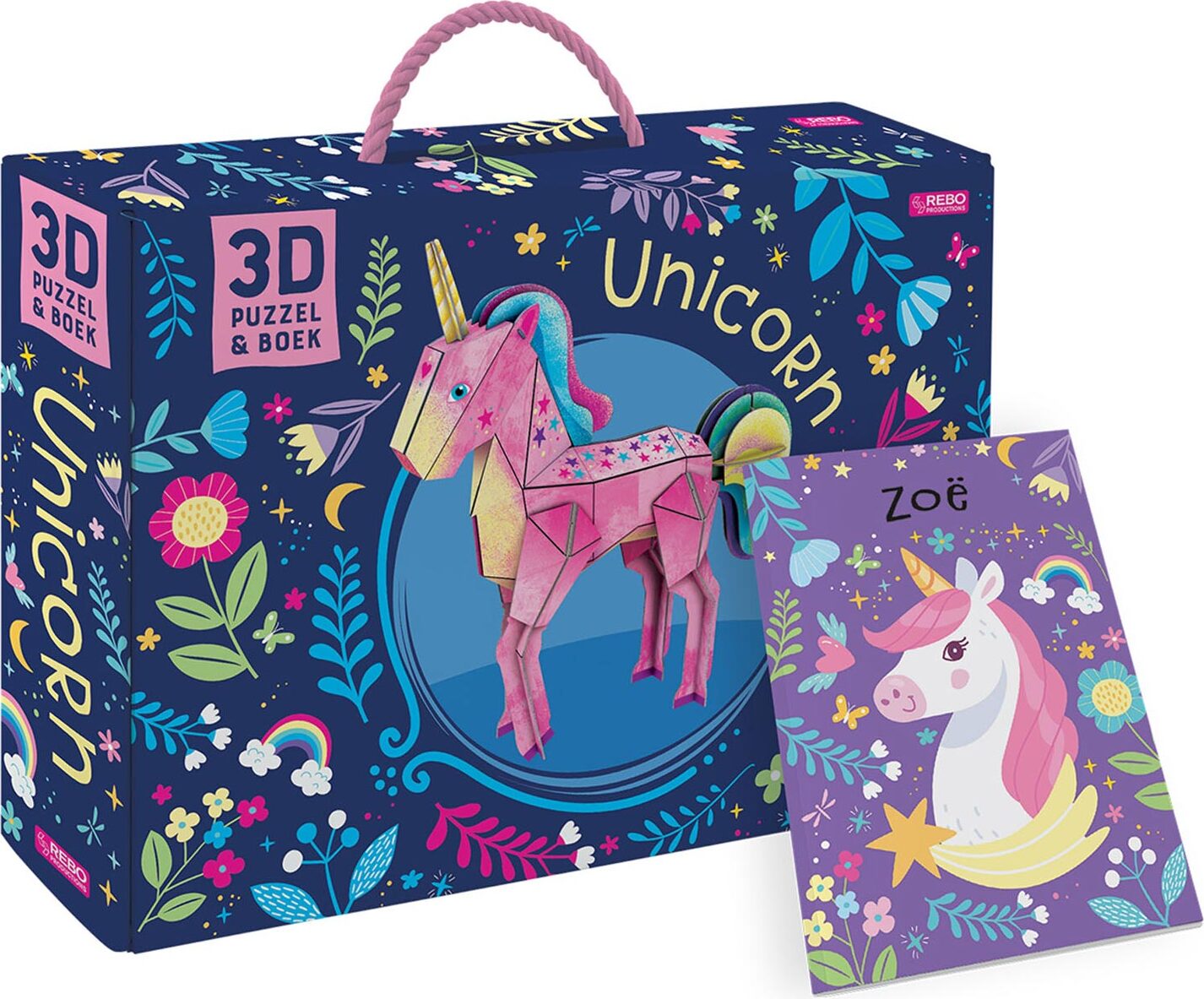 Rebo-Verlagsbuch + 3D-Modell Einhorn - 47-tlg. 1724201