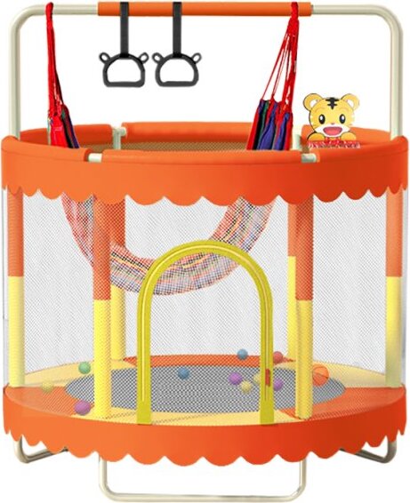 Detská trampolína SEDCO 150 cm s ochrannou sieťou a vybavením Oranžová
