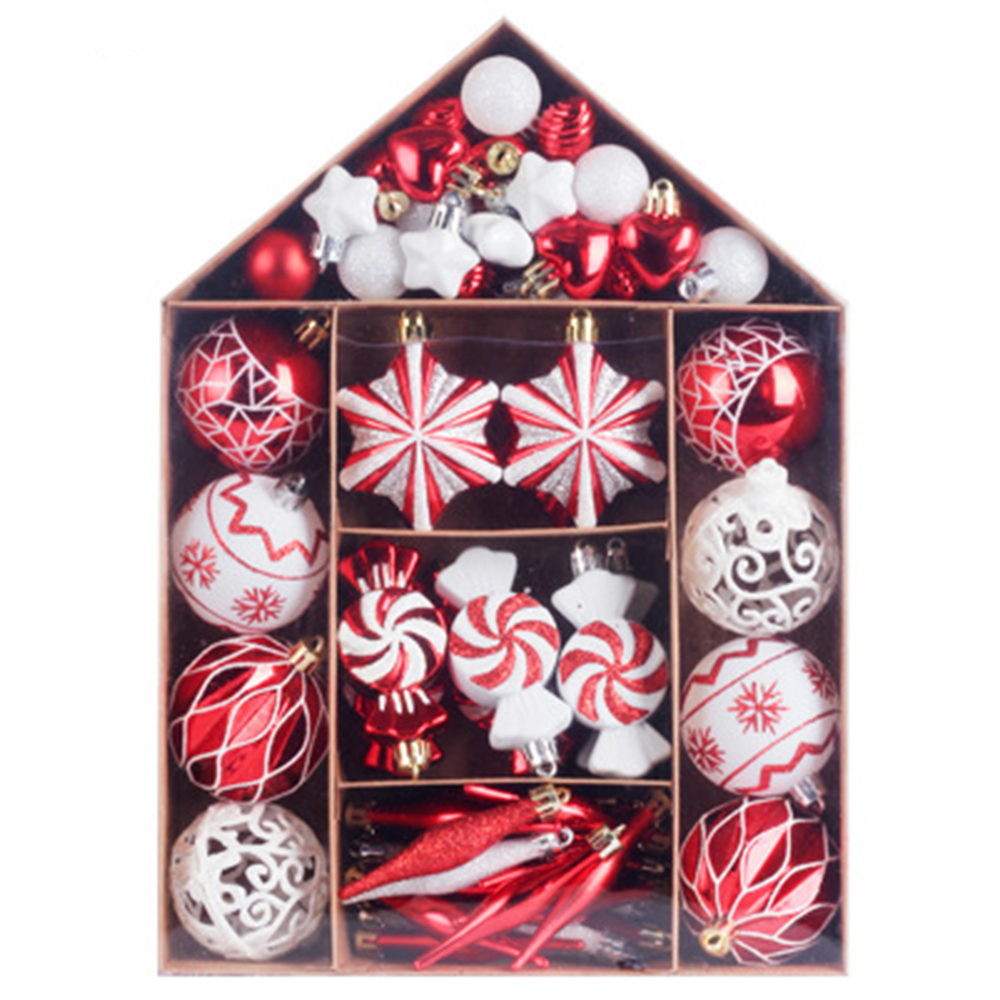 12-teiliges Weihnachtskugel Set - Samtbeflockte Ornamente Mit Pailletten