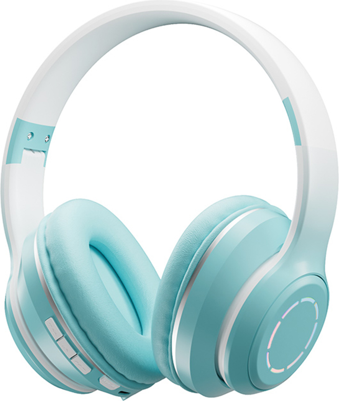 Douself Gaming-Bluetooth-Headset mit Farbverlauf, BT5.2 | Bunte LED-Lichteffekte | Stereo-Surround-Soundeffekte | Eingebautes Mikrofon,Grün