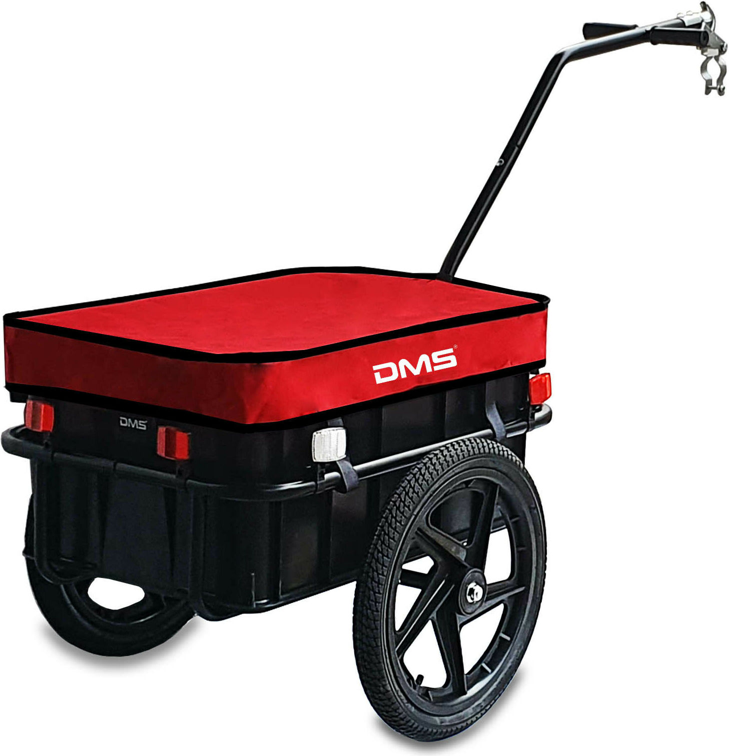 DMS® Fahrradanhänger Lastenanhänger Transportanhänger Anhänger 70L Handwagen Rot