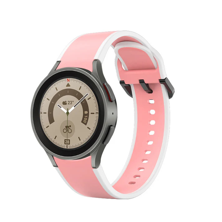 SYSTEM-S 20 mm silikónový remienok pre Samsung Galaxy Watch 5 4 Smartwatch Neon Black