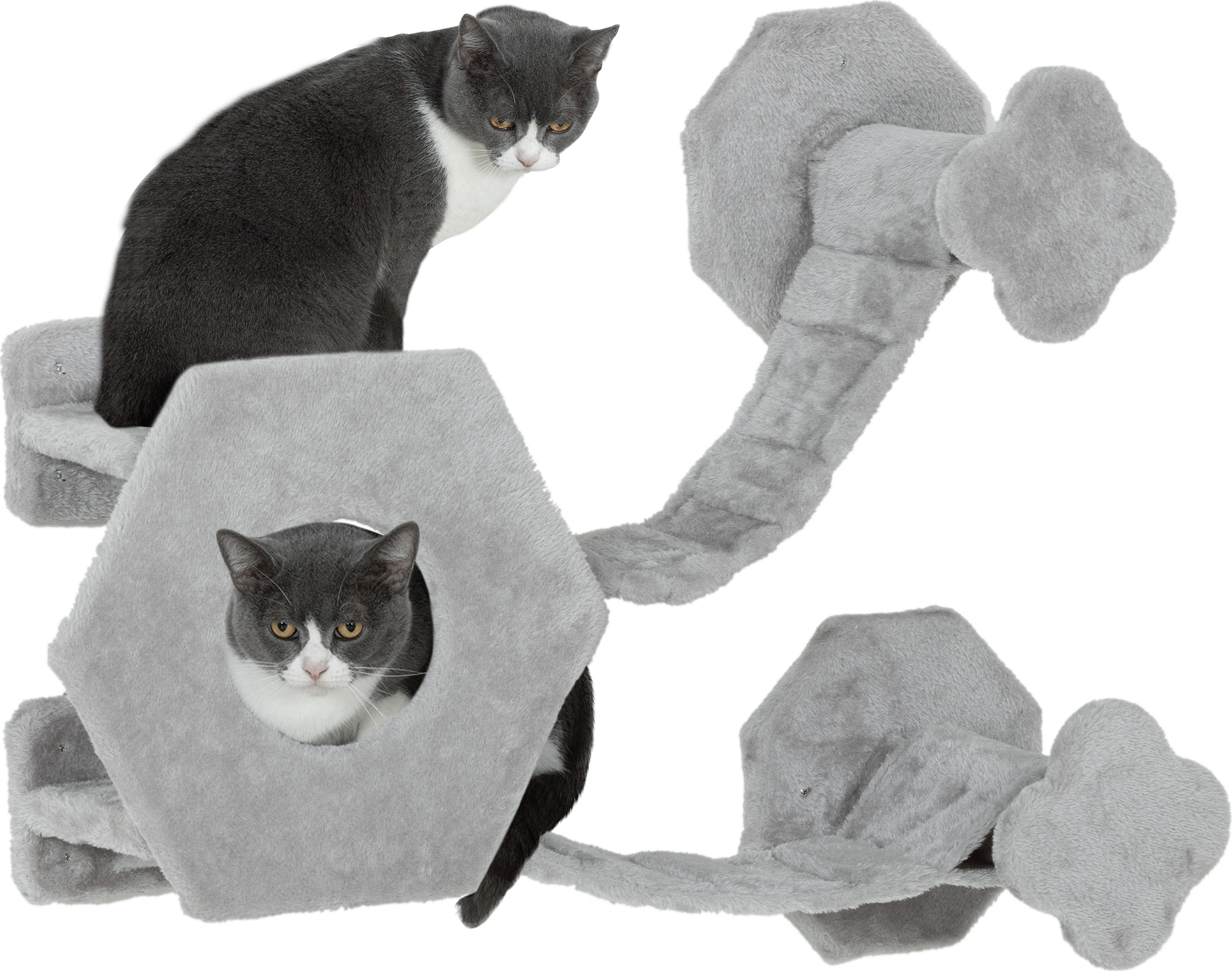 PawHut Katzen-Schreibtischbett - 360° Drehbarer Katzenliegeplatz Für Unter 6kg