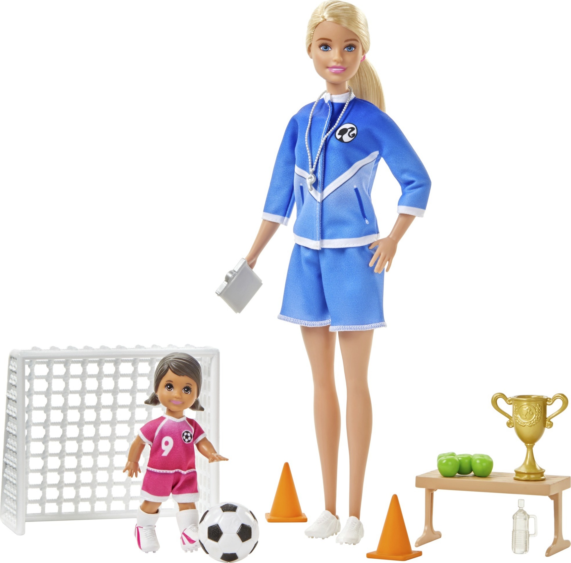 Barbie Fußballtrainerin Puppe (blond) und Zubehör GLM47