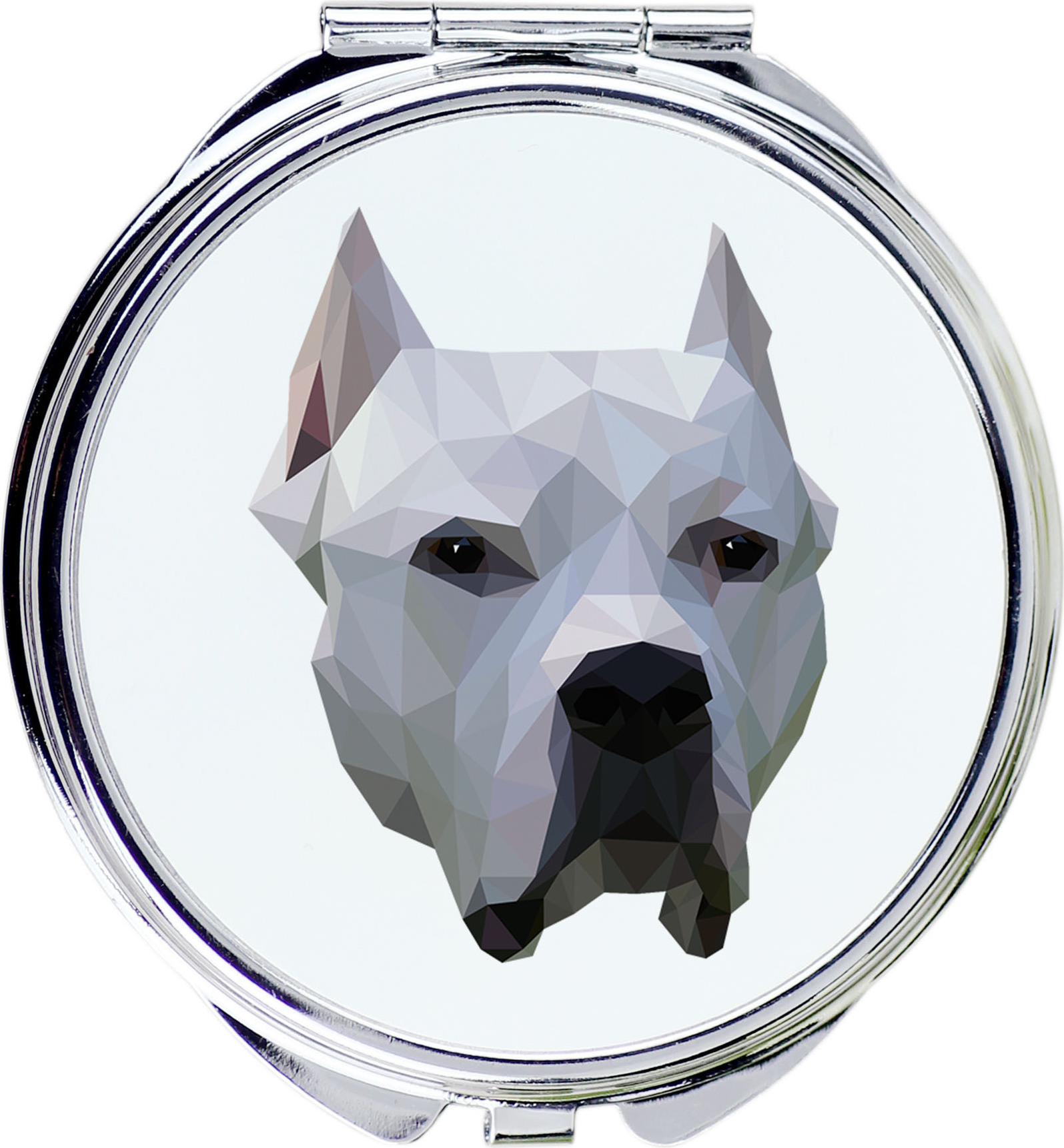 Argentinische Dogge, Dogo Argentino - Spiegel mit Foto und geometrischem Aufdruck der Marke Art-Dog