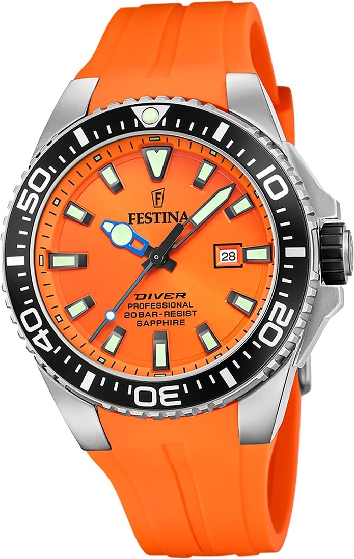 Pánske gumené hodinky Festina oranžové Náramkové hodinky Festina The Originals D2UF20664/4