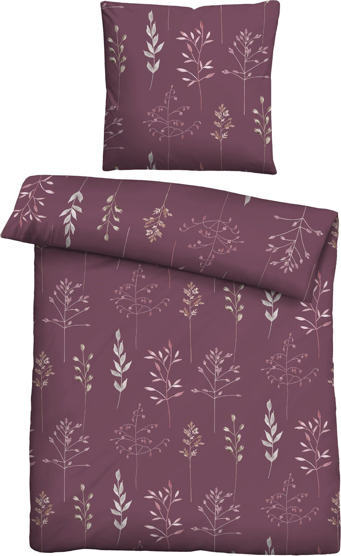 biberna 0656724 GOTS Mako-Satin Bettwäsche color: brombeer, size: 1x 155x220 cm + 1x 80x80 cm 656724-140-004