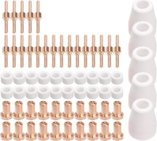 Mmgoqqt Verbrauchsmaterial-Set für Plasmabrenner, kompatibel mit PT31, 65 Stück Kau-LA-25084-33