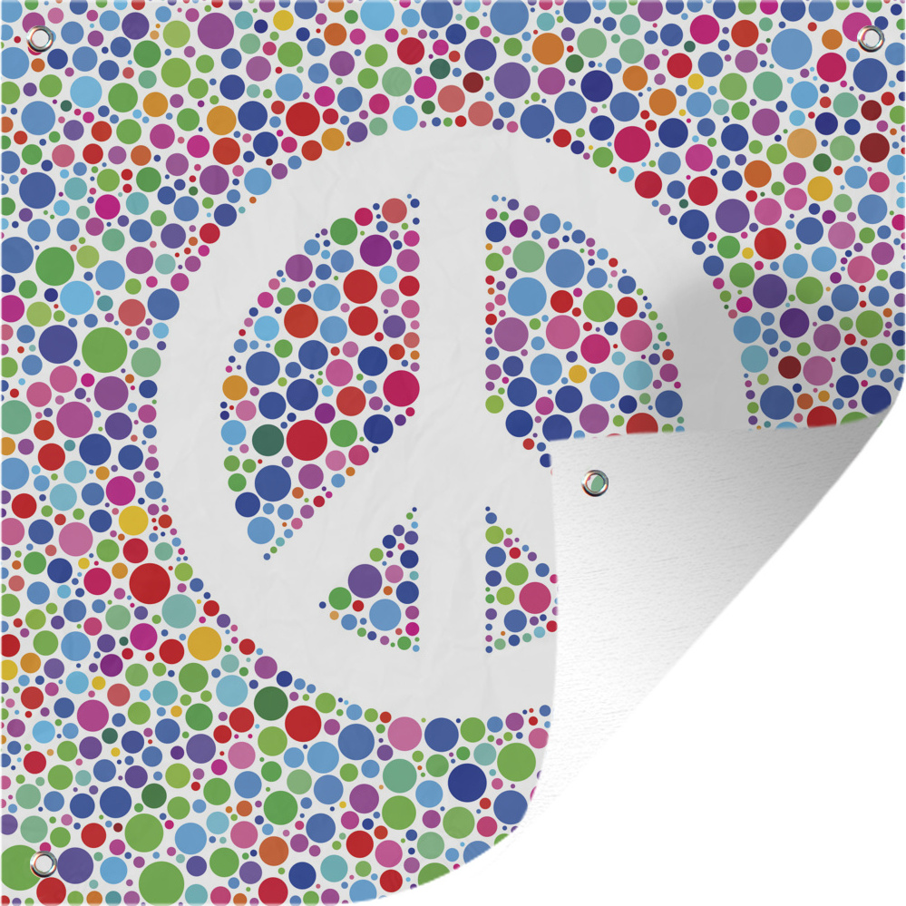 MuchoWow® 50x50 cm Outdoor-Poster Gartendeko Sichtschutz Garten Poster für den Garten Flower Power Friedenszeichen 133|17313195