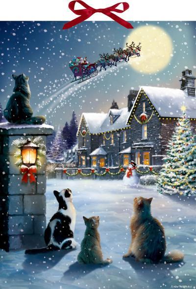 Nástenný adventný kalendár - Mačacie Vianoce