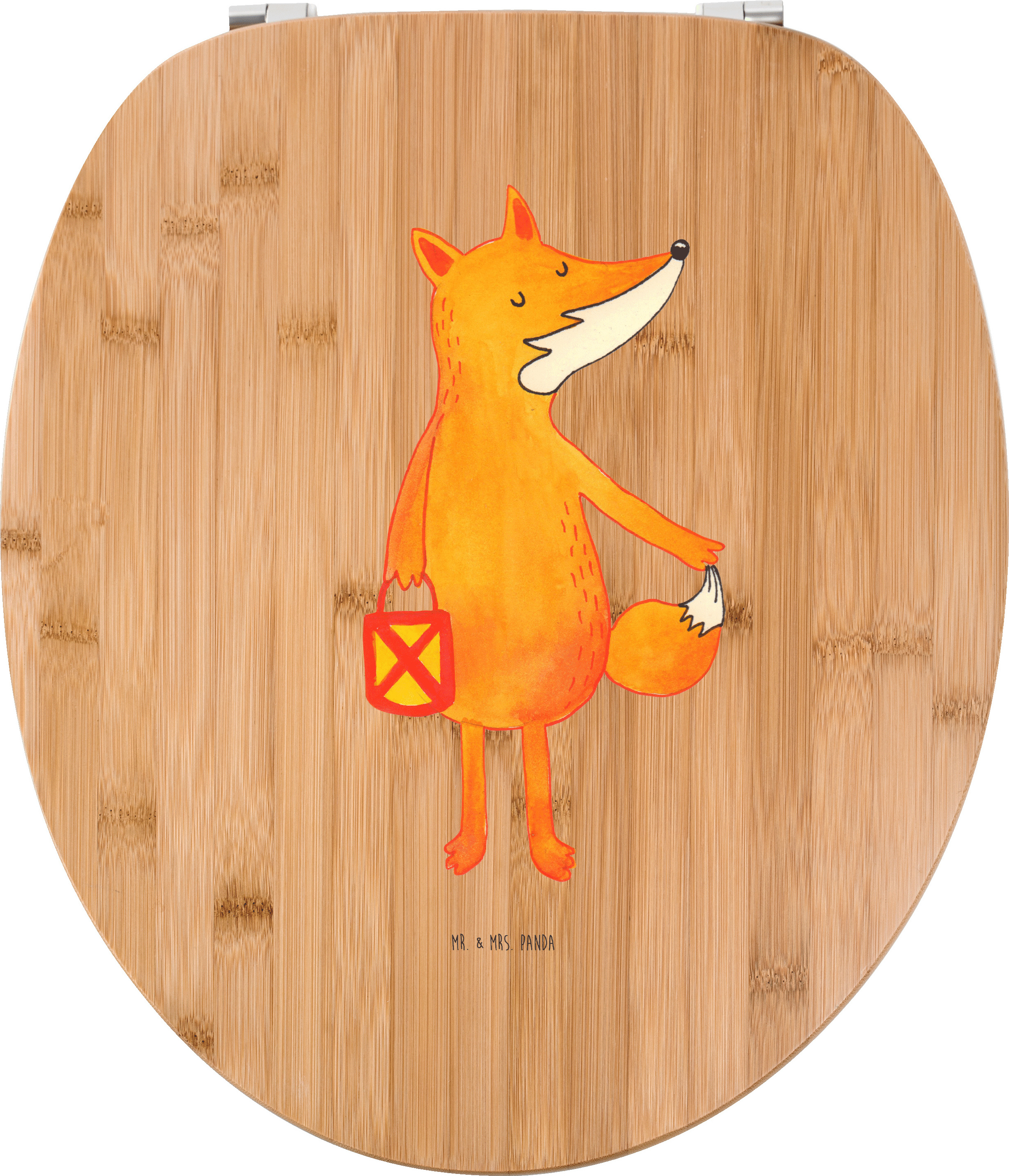 Mr. & Mrs. Panda WC Brille Fuchs Laterne - Transparent - Geschenk, Aufmuntern, Sankt Martin, Klobrille, Sitz, WC-Sitz, Toilettendeckel, Selbstbewusst, Klodeckel PD-998433-STANDARD