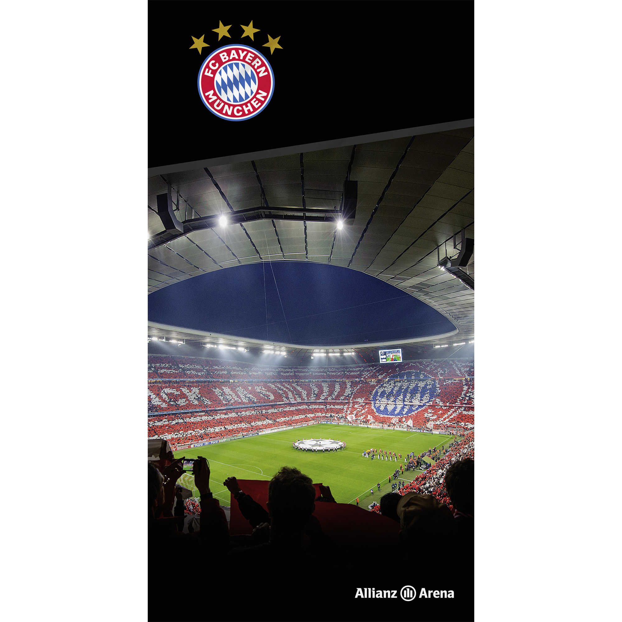90x180cm FC Bayern München Duschtuch Badetuch Badestola Allianz Arena XXL Gr