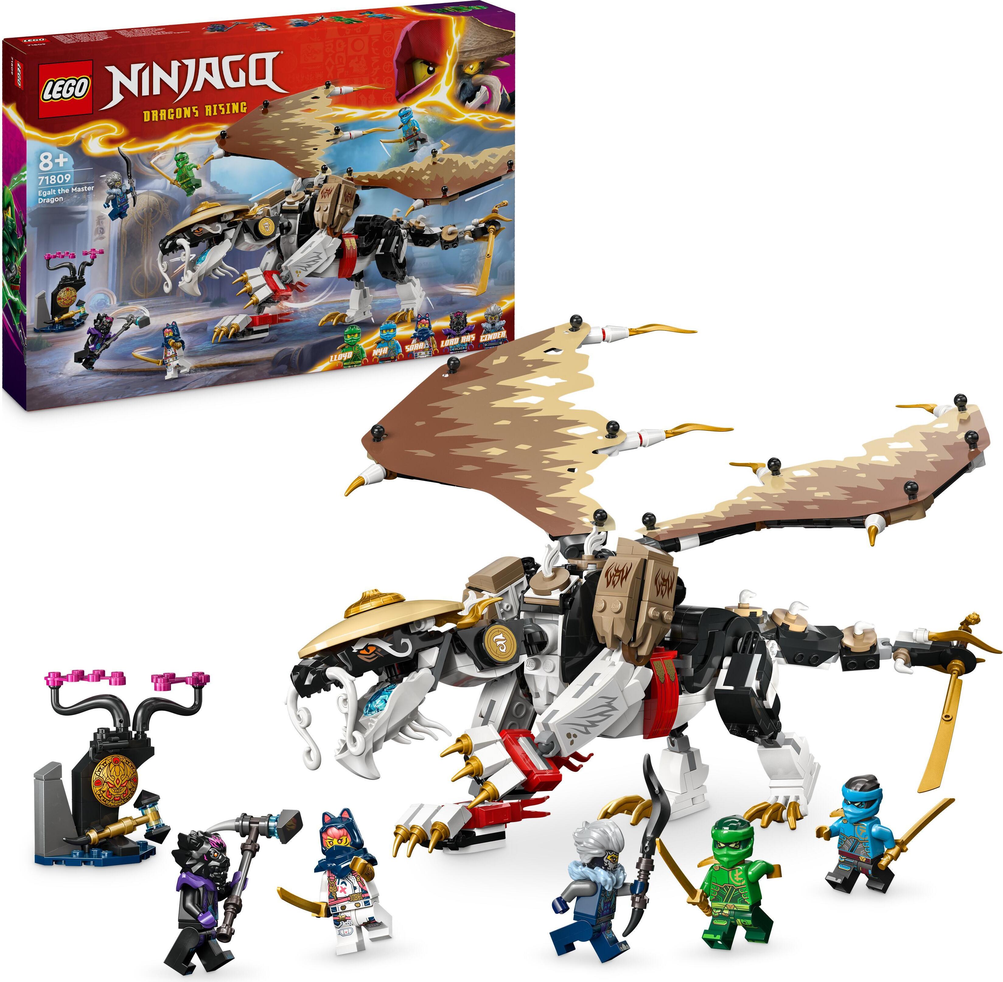LEGO NINJAGO Egalt der Meisterdrache, Ninja-Set mit Drachen-Spielzeug und 5 Figuren inkl. Lloyd und Nya, Drachenmeister, Geschenk für Jungs und Mädchen ab 8 Jahren 71809