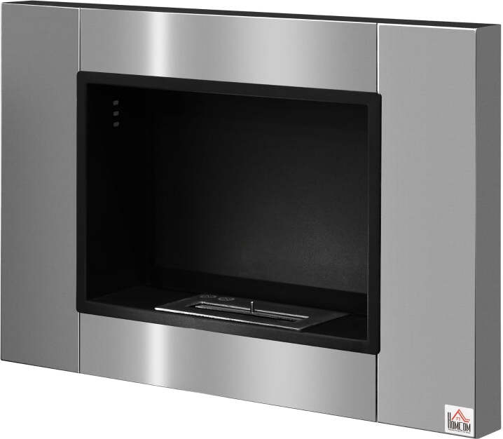 Rootz Living Rootz Ethanol-Kamin –Ethanol-Brenner – eleganter Kamin – Wandkamin – Brenndauer kein Rauch – Edelstahl – 80 x 14 x 54 cm