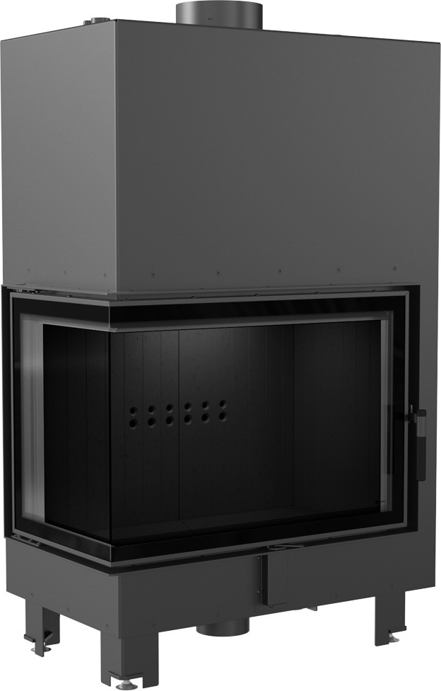 Vodný ohrev krb MBA ľavý 17 kW Ø 200 čierna obloženie thermotec