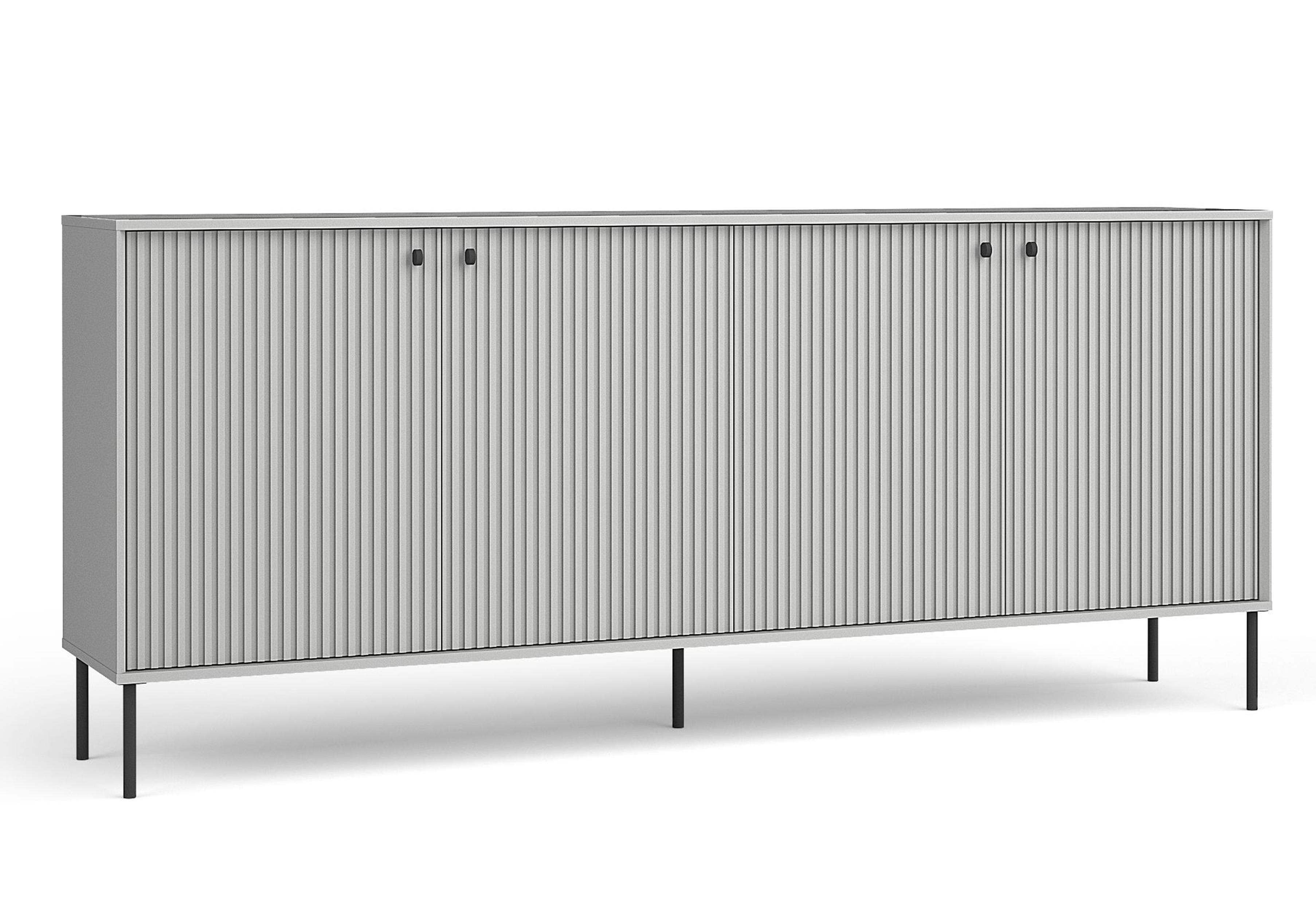 AX LIVING Kommode Modern Irelis 207 cm Grau Schwarz Industrial N1961