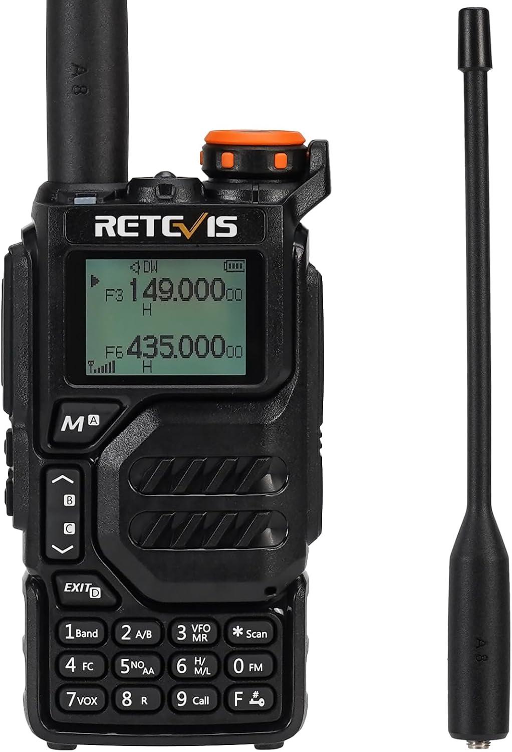 Retevis RA79 Amateurfunkgerät, 5W Air-Band-Empfang Ham Radio, 1400-mAh-Akku-Handfunkgerät für Jagd, Reisen, Wandern, Fernfunkgerät (1 Stück) EUA9267B