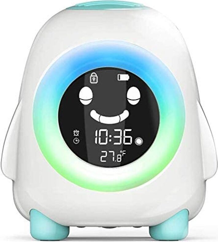 Crrynuo Kinder Lichtwecker, Kinderwecker Wake Up Lichtwecker, Kinder Schlaftrainer mit 5 Farbwechsel, Kindertagsgeschenk fš¹r Kinder, USB Aufladung (Blau) KAU-LR-UN-CPK-EB-20250719-40